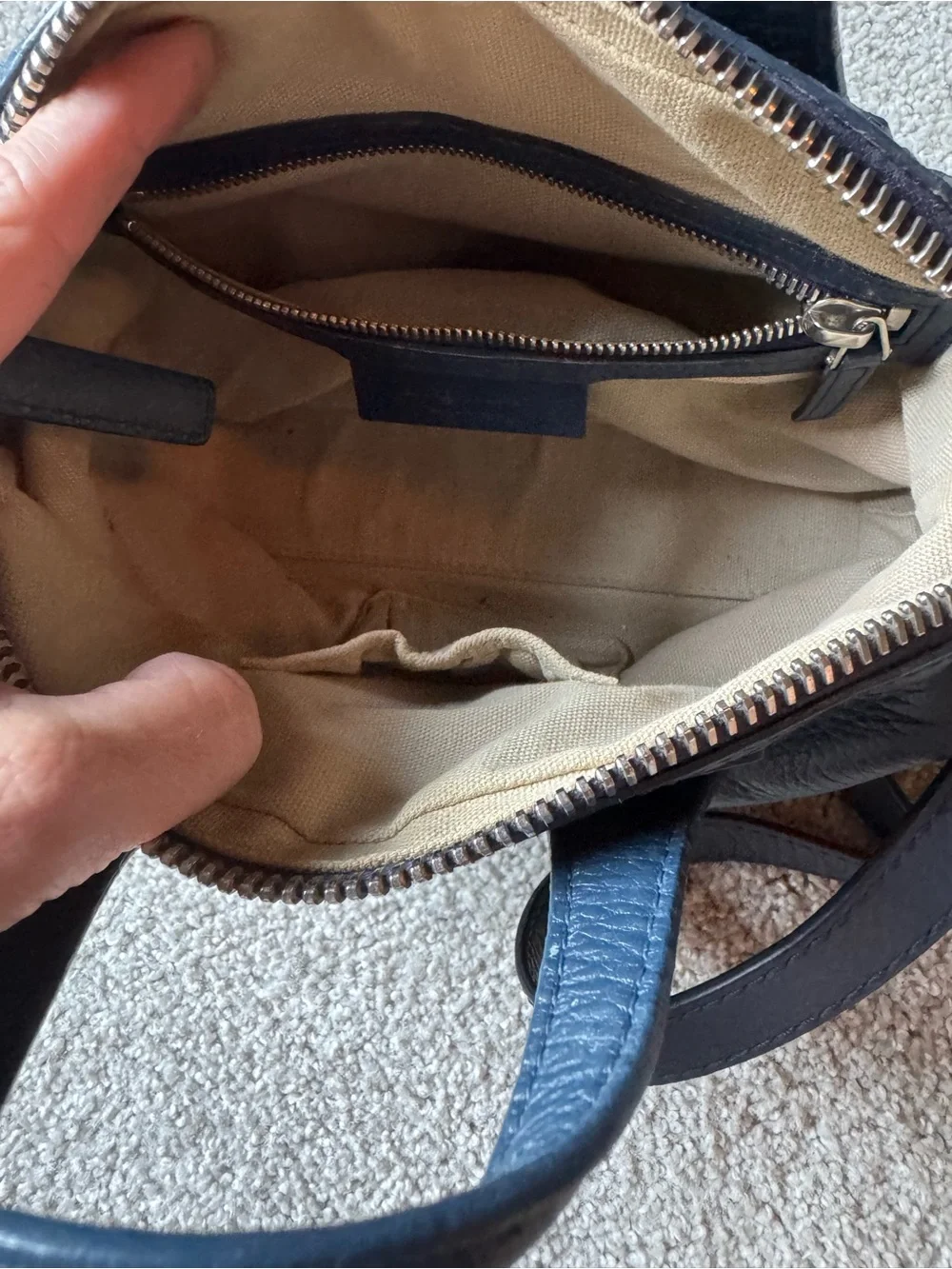 Givenchy Navy Leather Nightingale Small  with Crossbody Strap